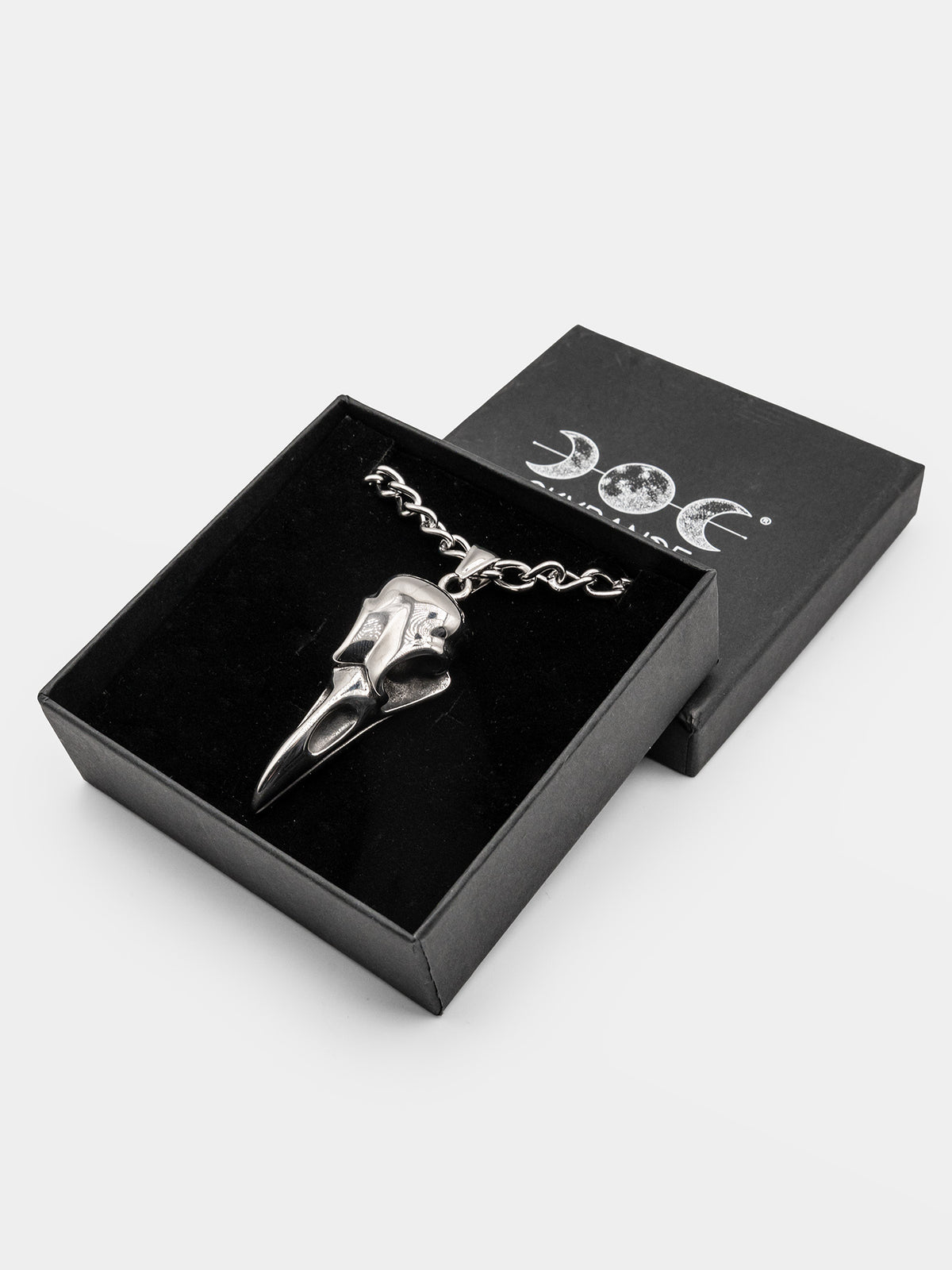 Raven Skull Necklace Worship