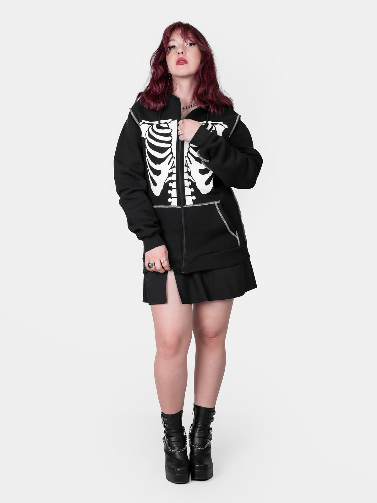 Undead organic cotton zip-up sweatshirt