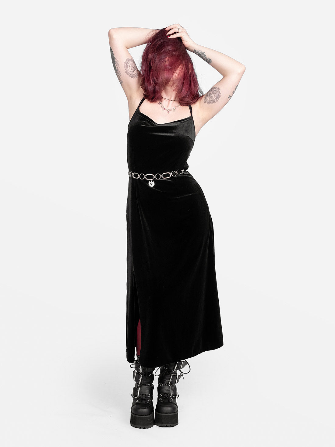 Anathema velvet strapless dress