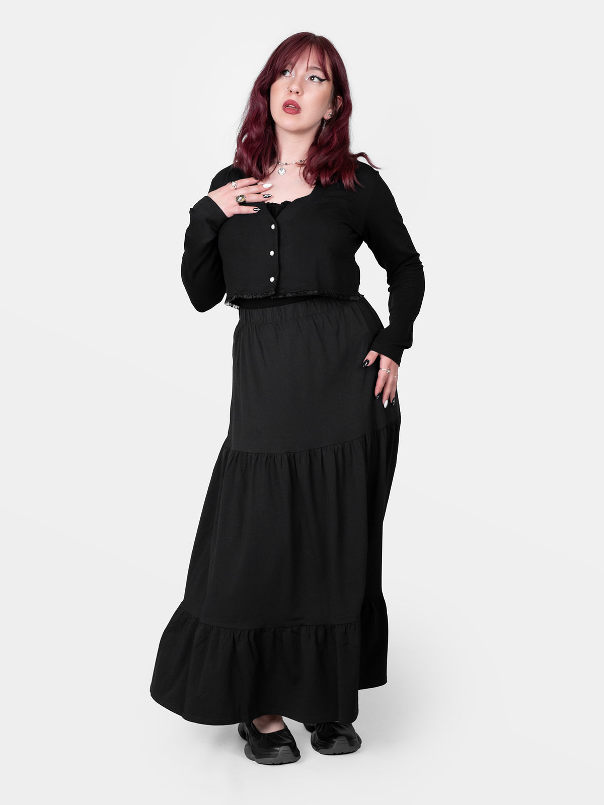 Oblivion Ruffle Midi Skirt