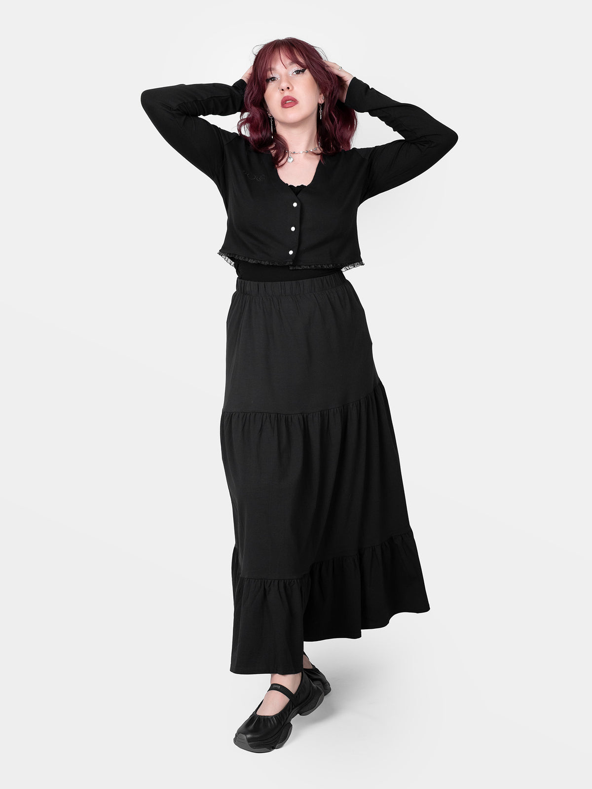 Oblivion Ruffle Midi Skirt