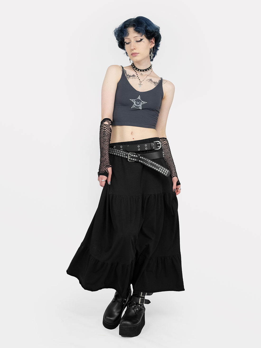 Oblivion Ruffle Midi Skirt