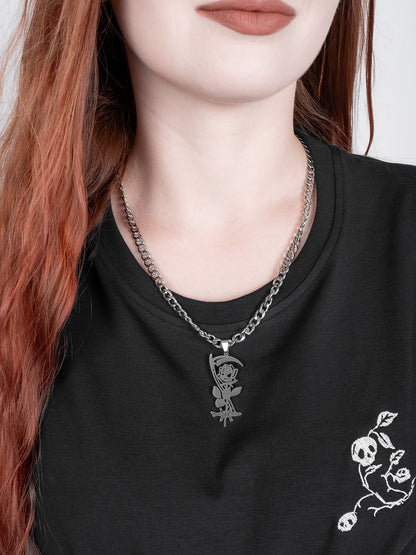 Naszyjnik z różą i kosą Thornblade