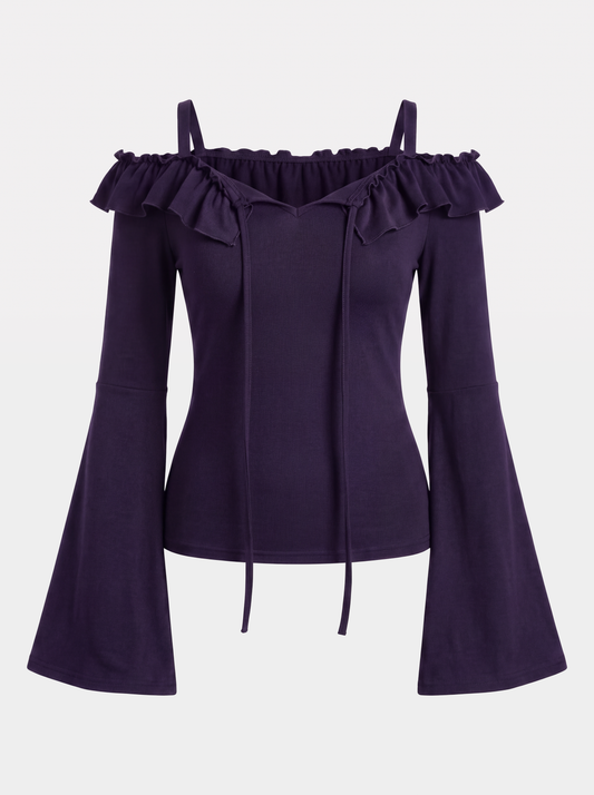 Fioletowa bluzka off shoulders Enchant