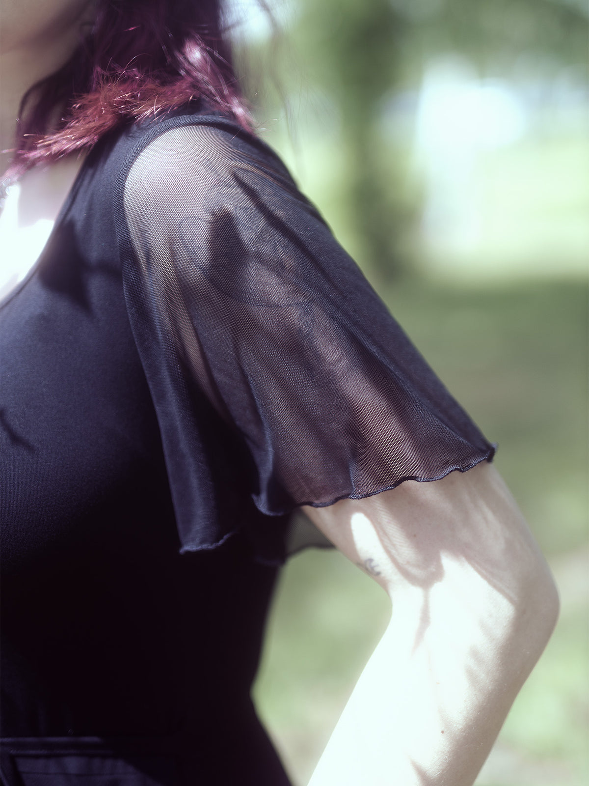 Ornament Tulle Sleeve Dress