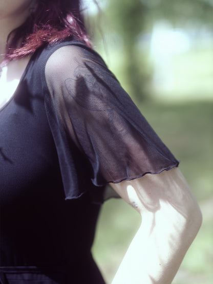 Ornament Tulle Sleeve Dress