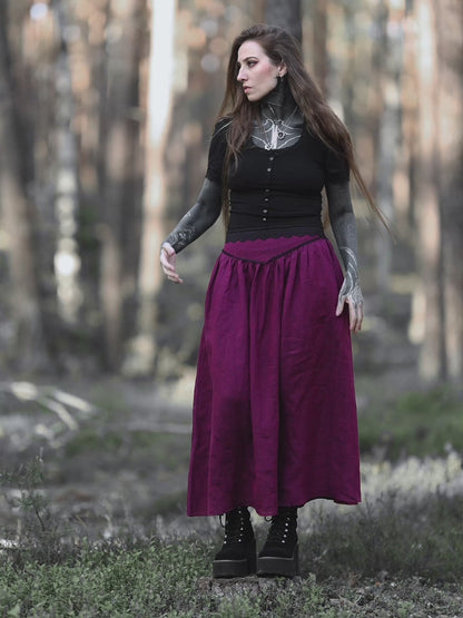 Lniana spódnica maxi Berry Aurelia