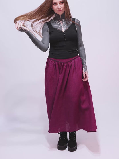 Lniana spódnica maxi Berry Aurelia