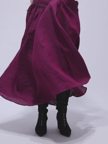 Lniana spódnica maxi Berry Aurelia