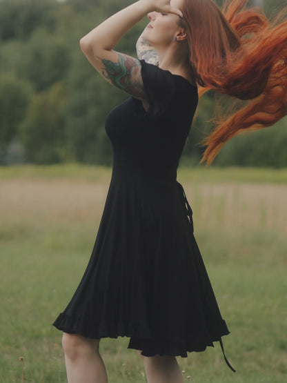 Ornament Tulle Sleeve Dress
