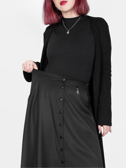 Beatrice Button Maxi Skirt