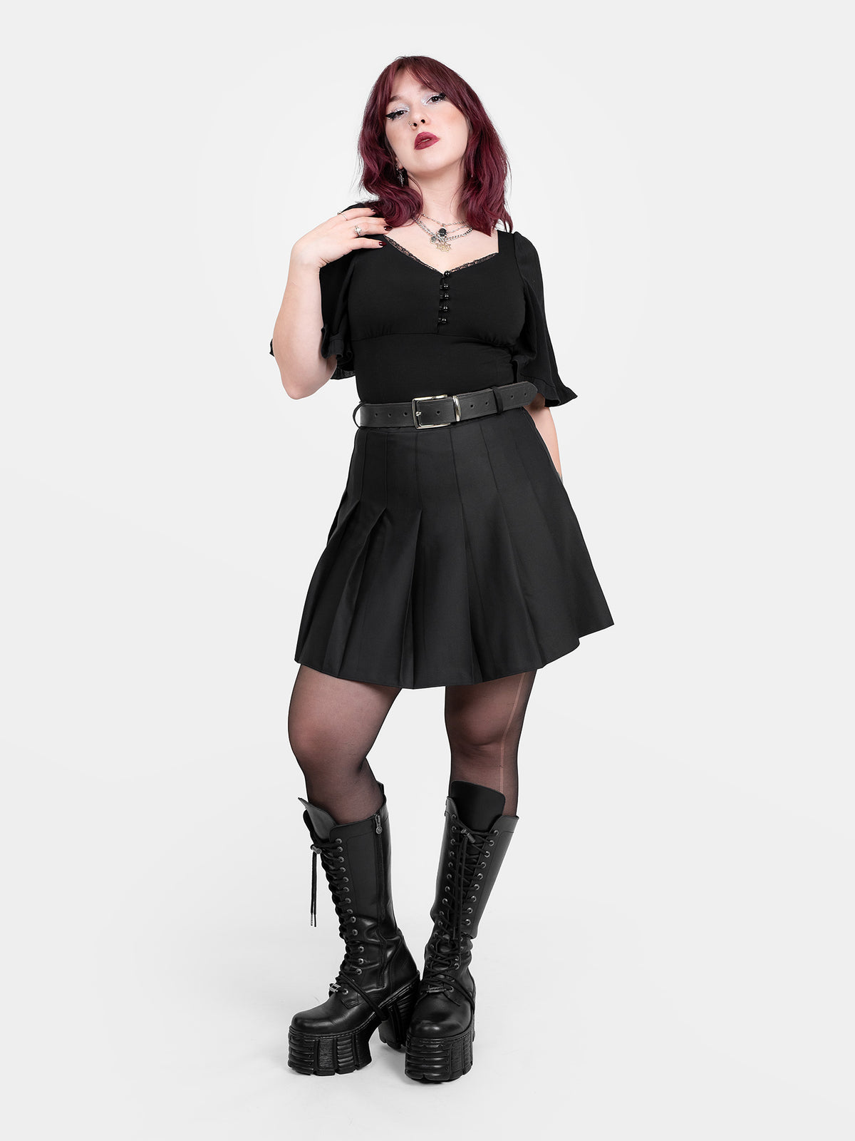 Czarna tennis skirt ze szlufkami