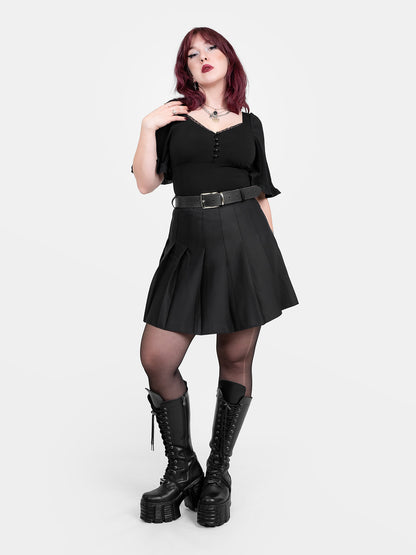 Czarna tennis skirt ze szlufkami