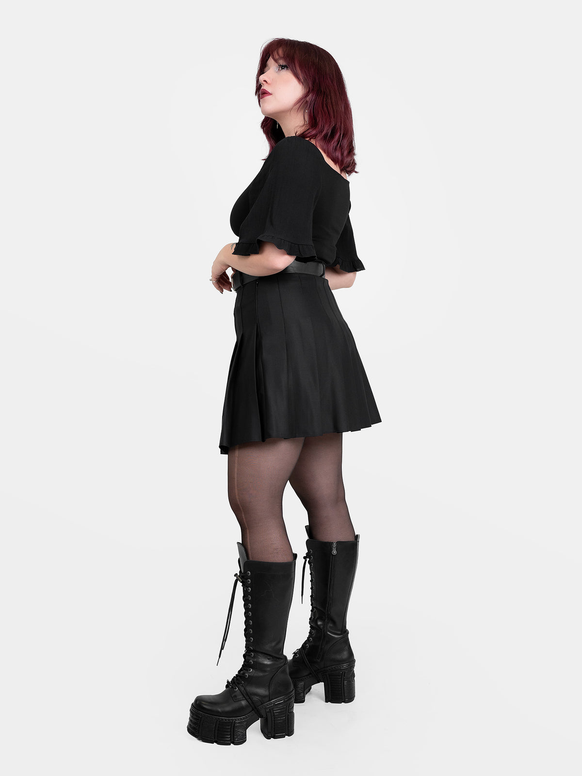 Czarna tennis skirt ze szlufkami