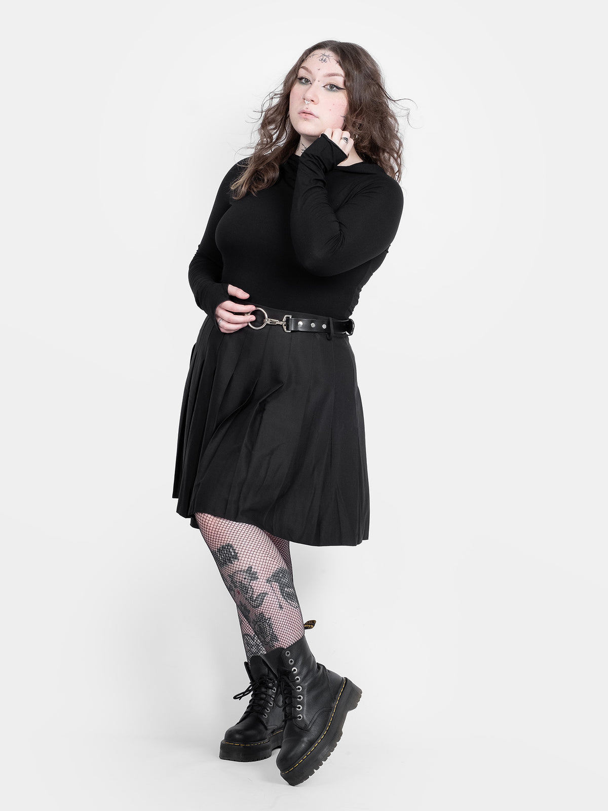 TALL Black tennis skirt with belt loops