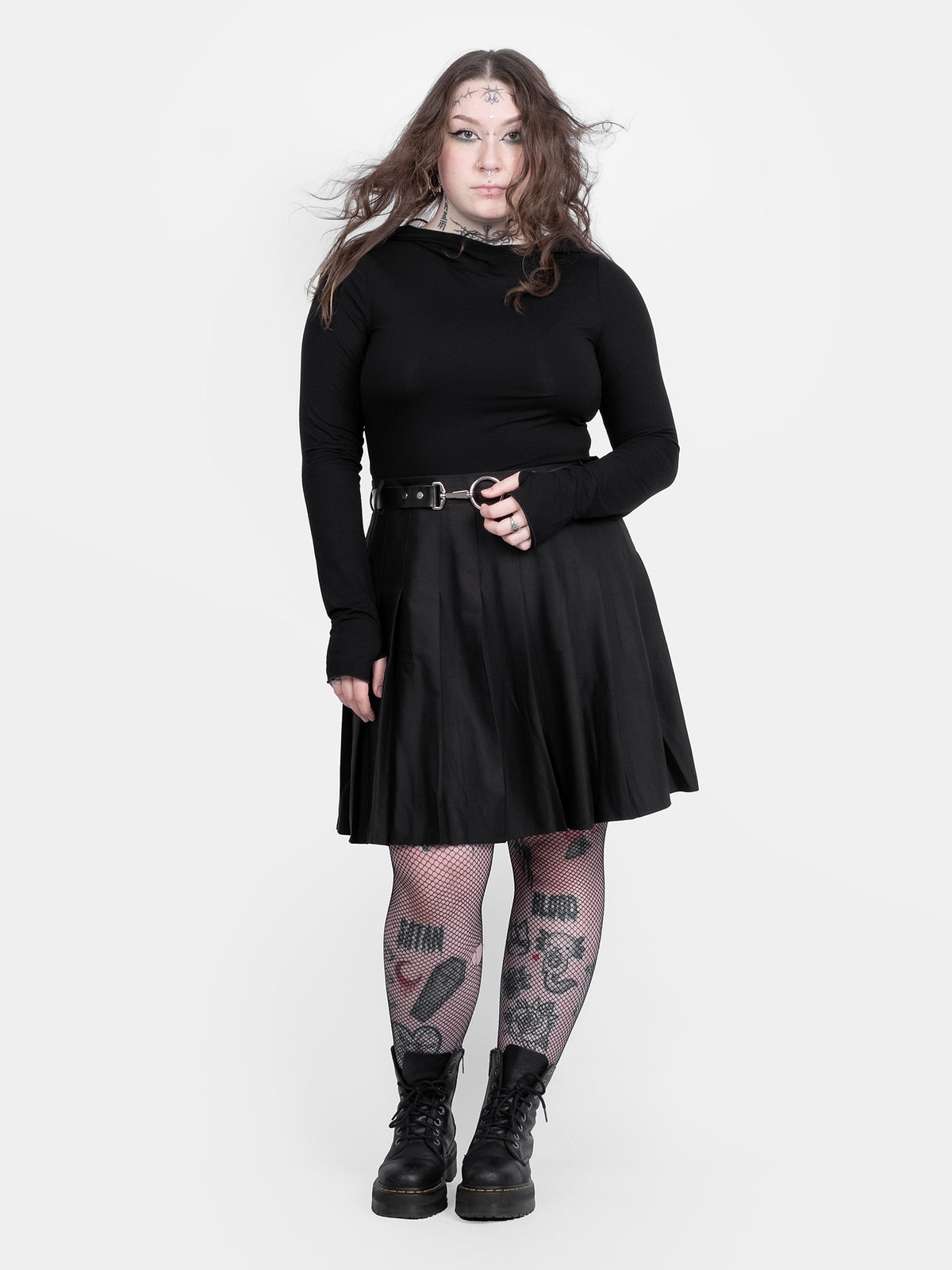 TALL Black tennis skirt with belt loops