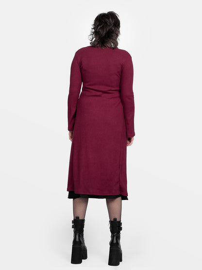 Rhiannon Burgundy Long Cardigan
