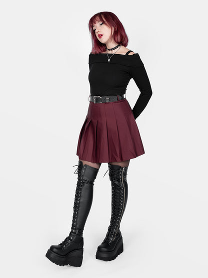Burgundowa tennis skirt