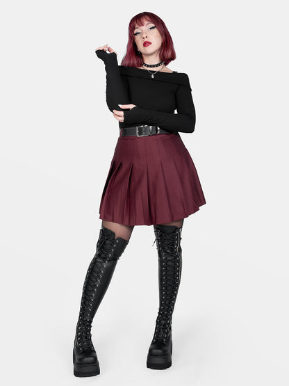 Burgundowa tennis skirt