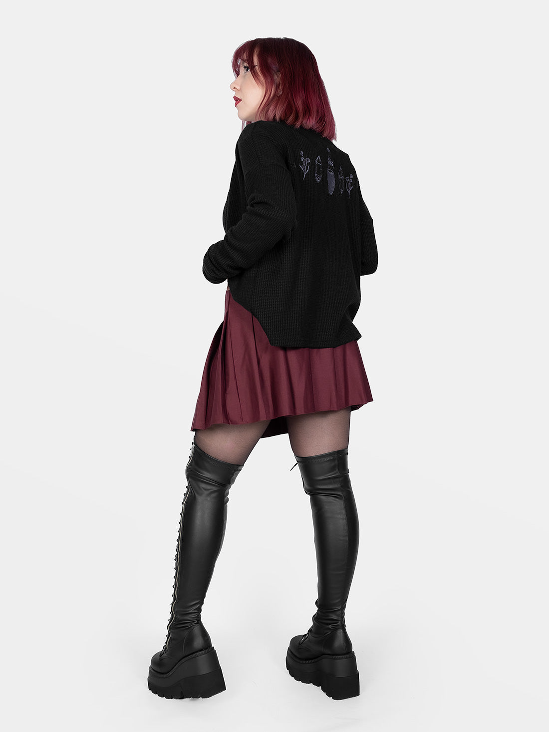 Burgundowa tennis skirt