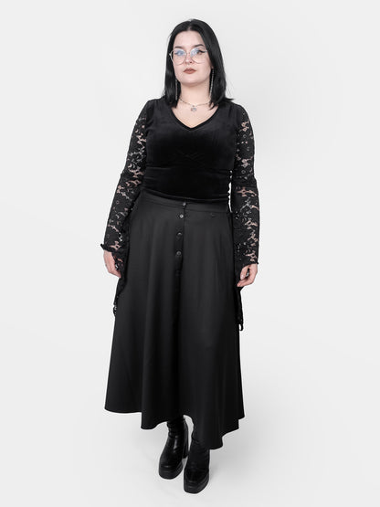 Beatrice Button Maxi Skirt
