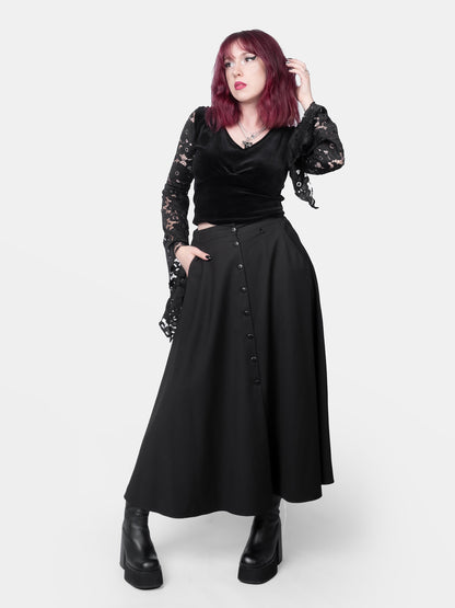 Beatrice Button Maxi Skirt