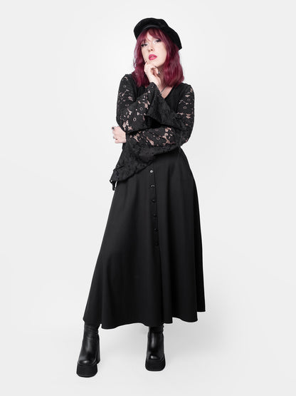 Beatrice Button Maxi Skirt