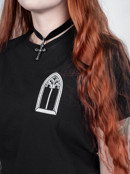 T-shirt z haftem Cathedral