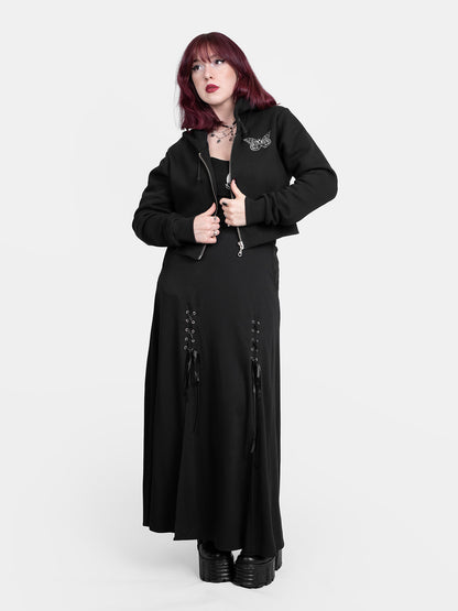 Gloom Embroidered Cropped Hoodie