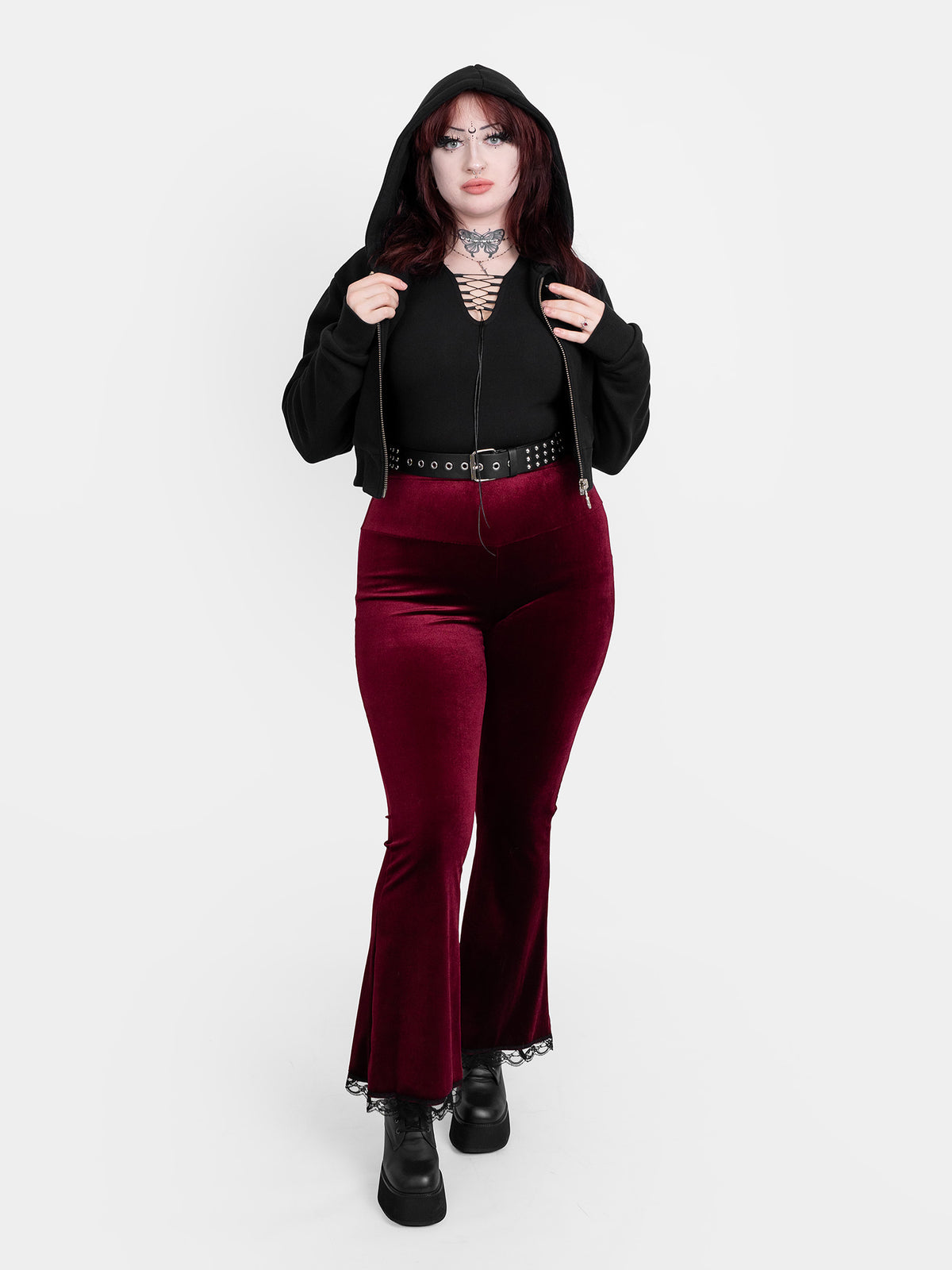 Gloom Embroidered Cropped Hoodie