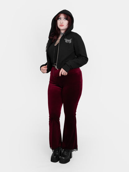 Gloom Embroidered Cropped Hoodie