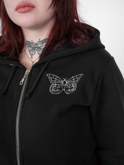 Gloom Embroidered Cropped Hoodie