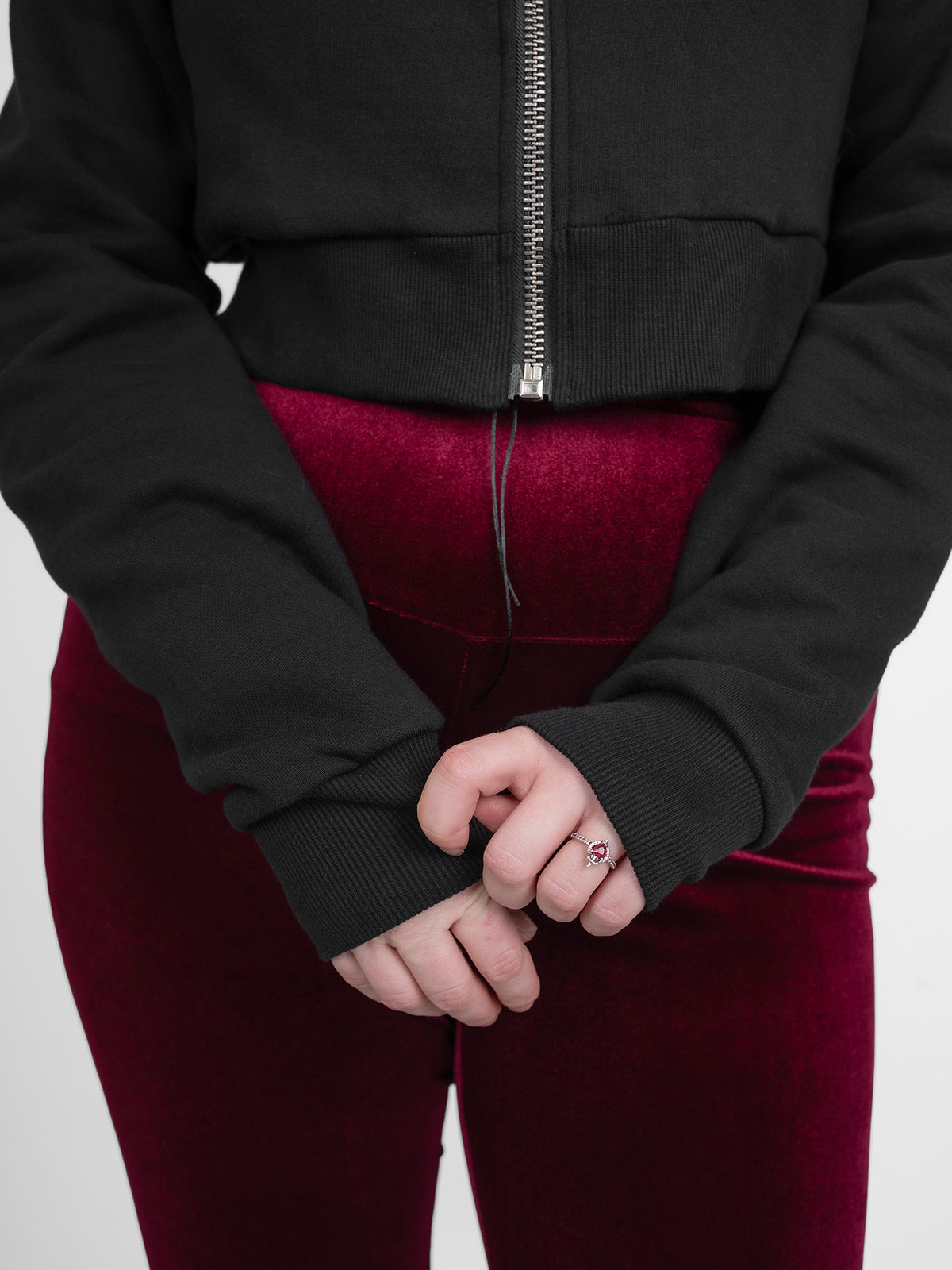 Gloom Embroidered Cropped Hoodie