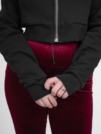 Gloom Embroidered Cropped Hoodie