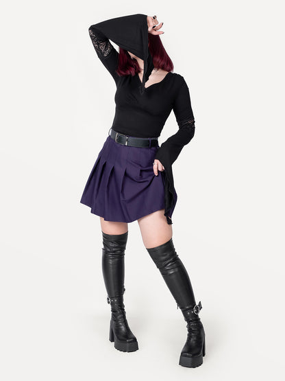 Fioletowa tennis skirt ze szlufkami