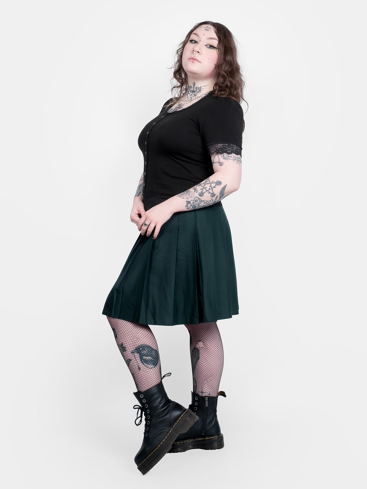 TALL Ciemnozielona tennis skirt