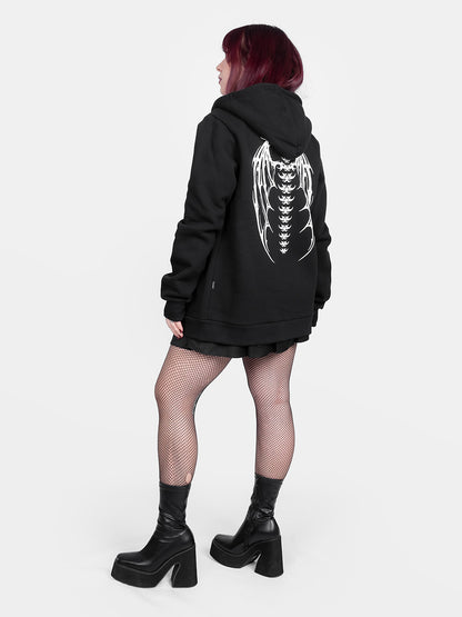 Rozpinana bluza z bawełny organicznej Demon Wings