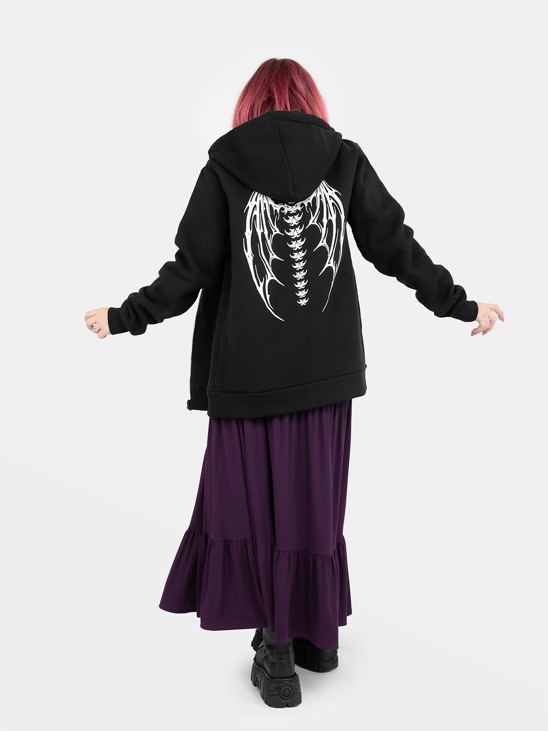 Rozpinana bluza z bawełny organicznej Demon Wings
