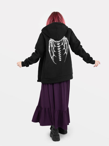 Rozpinana bluza z bawełny organicznej Demon Wings