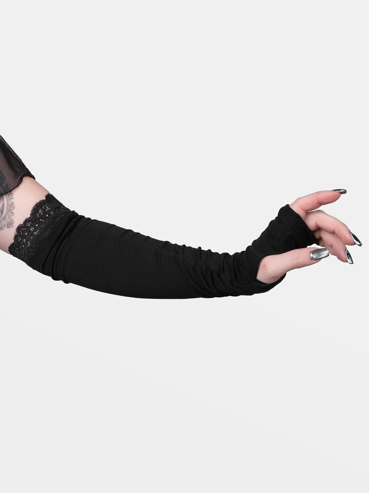 Wide Lace Mittens 
