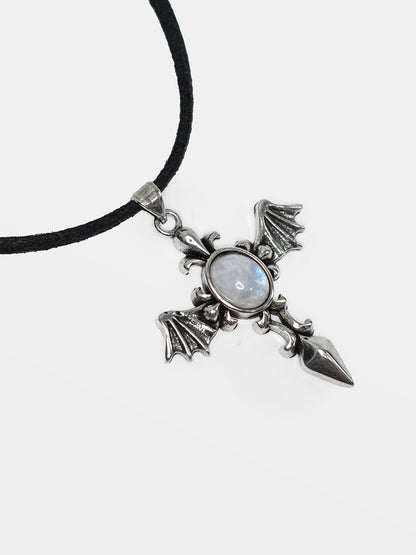 Choker z kamieniem księżycowym Angel Wing