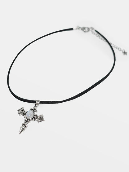 Choker z kamieniem księżycowym Angel Wing