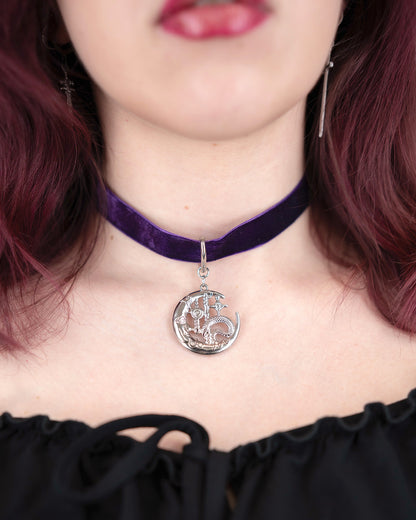 Purple Lunelle collar with a moon