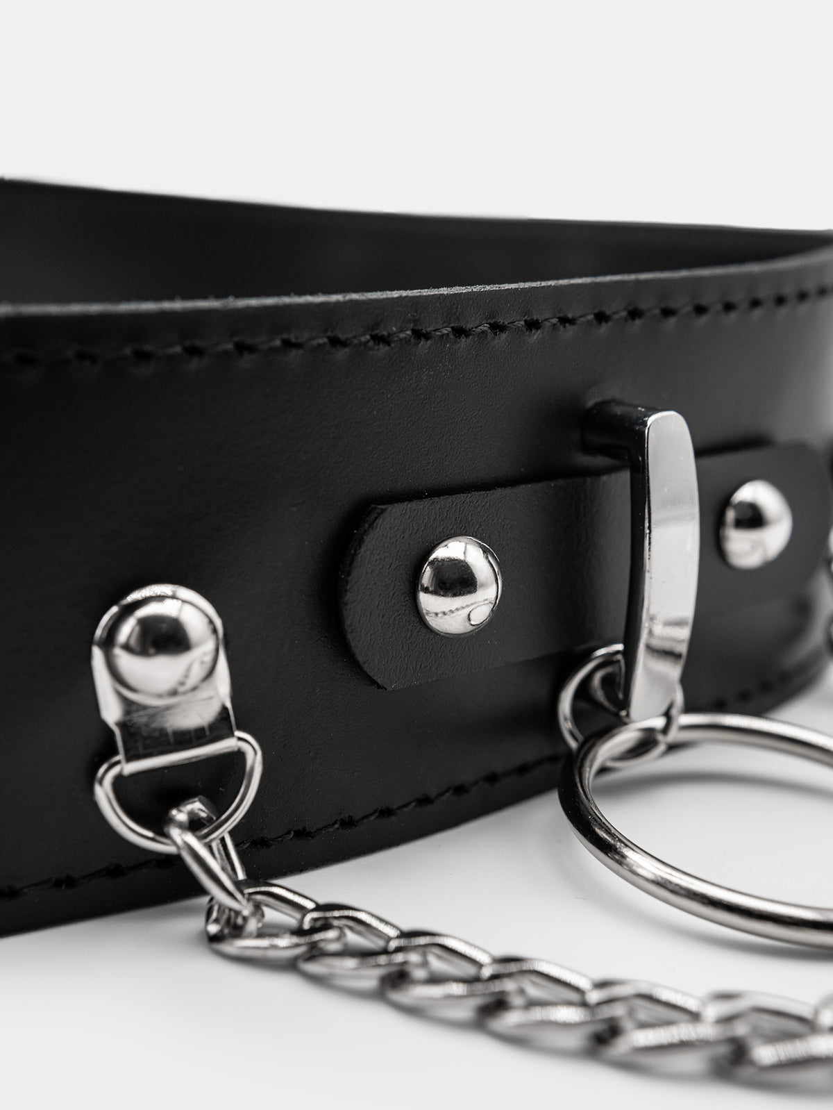Nightbound Leather Belt With Chains