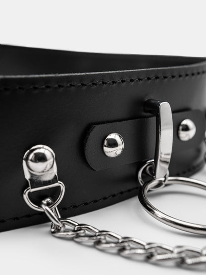 Nightbound Leather Belt With Chains
