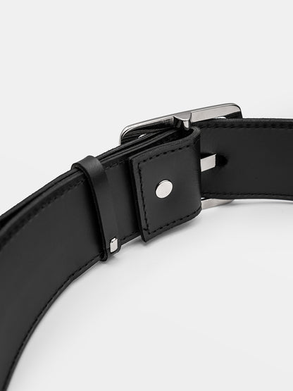 Nightbound Leather Belt With Chains