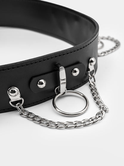 Nightbound Leather Belt With Chains