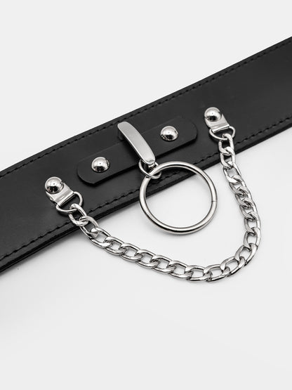 Nightbound Leather Belt With Chains
