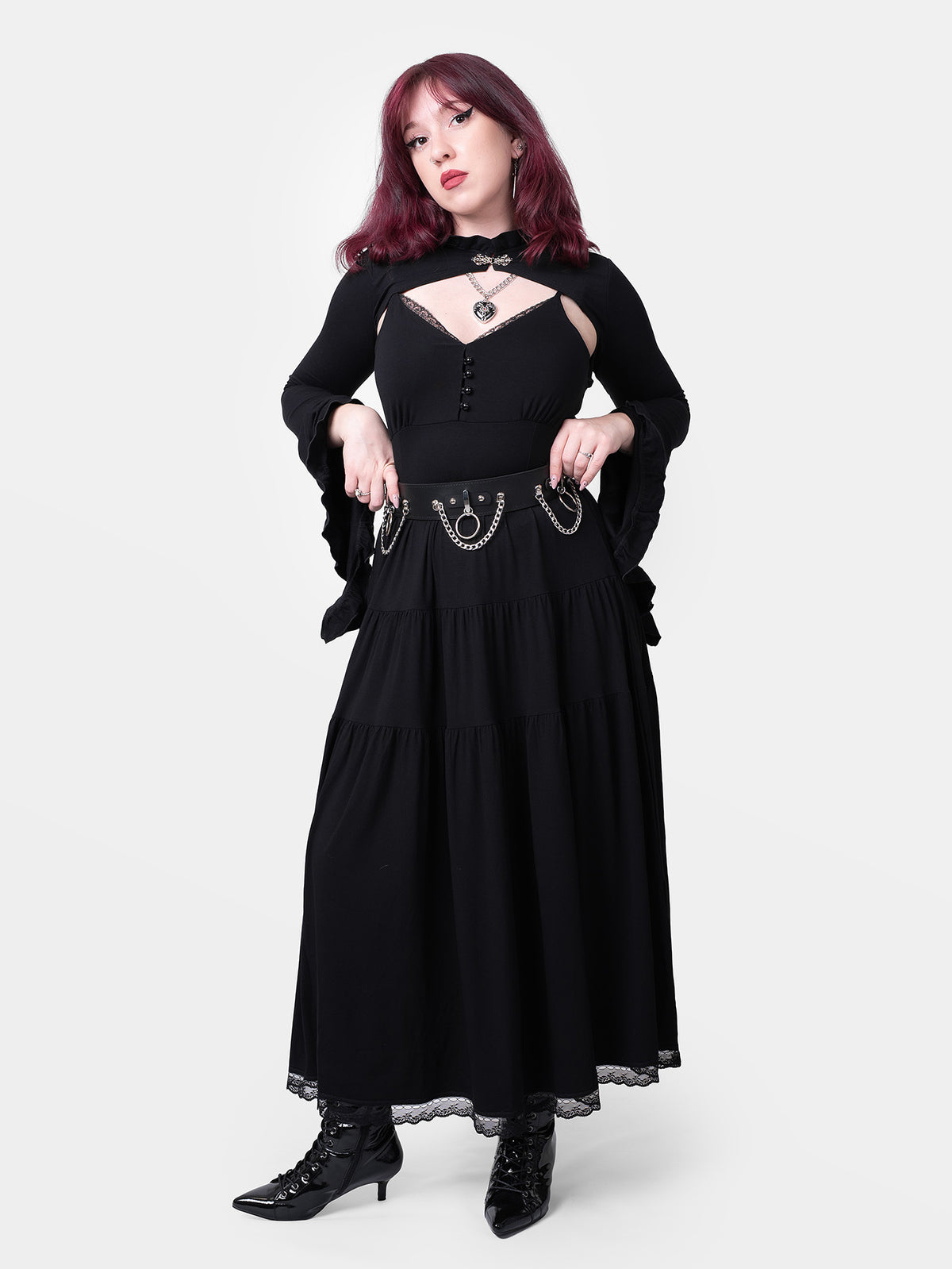Nightbound Leather Belt With Chains