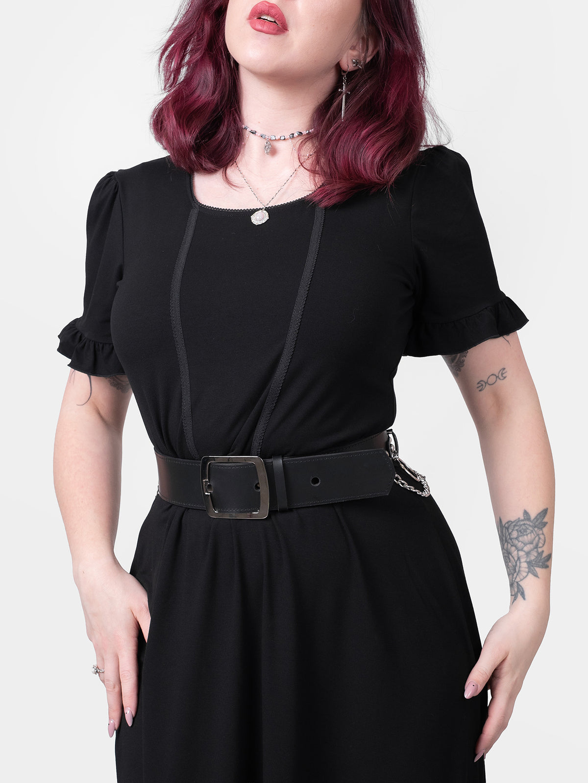 Nightbound Leather Belt With Chains